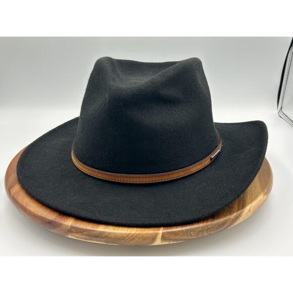 Stetson Hat Fedora Fitted Mens X-Large Black Snowden Wool Crushable Made USA - Picture 1 of 16